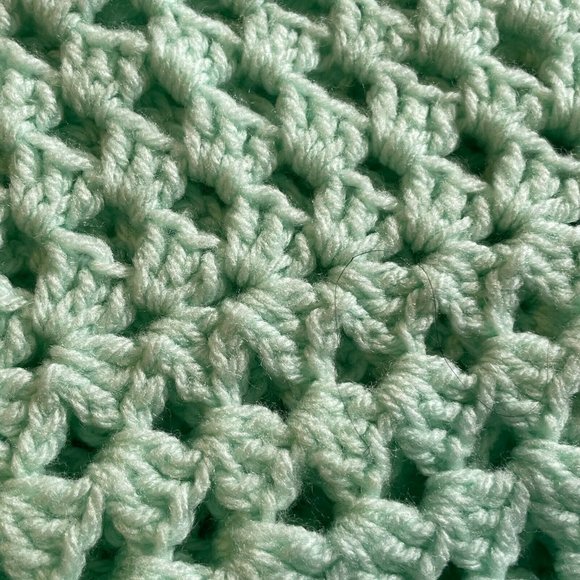 Crochet Baby Layette Jacket/Sweater & Blanket Set Baby Girl/Boy Unisex Green - Picture 3 of 10